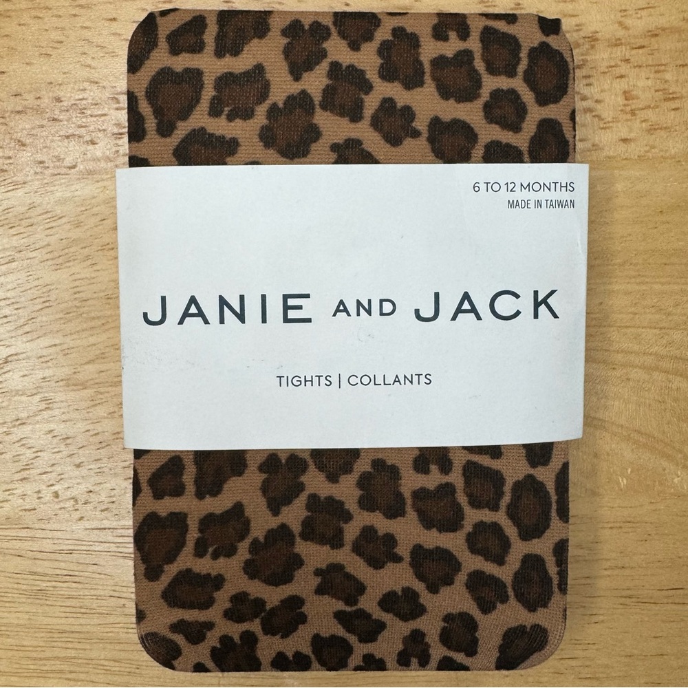 Janie and Jack leopard print tights- new with tags- 6-12 months